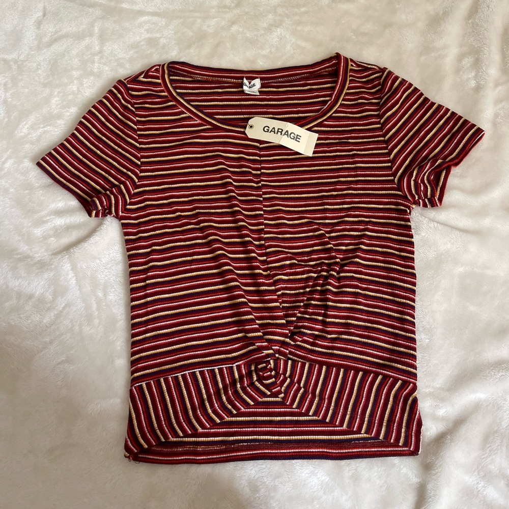 garage stripped bodycon t-shirt